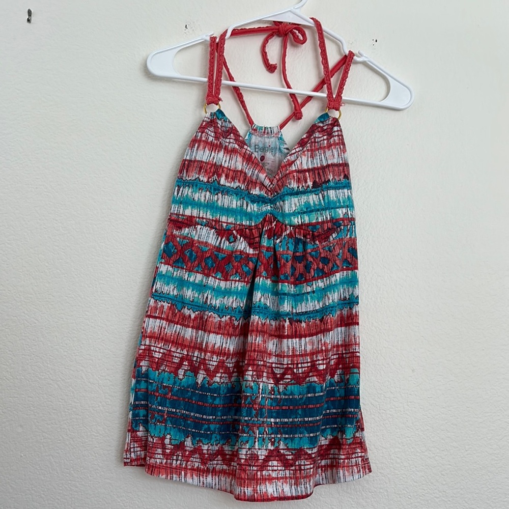 Energie Women’s Blue White Strappy Halter Tank Top Size: M